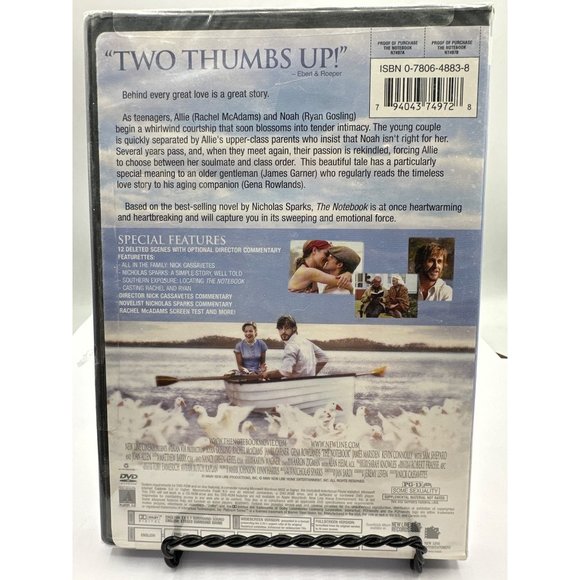 The Notebook DVD New Sealed Bonus Material Nicholas Sparks Ryan Gosling PG 13 - Picture 2 of 2